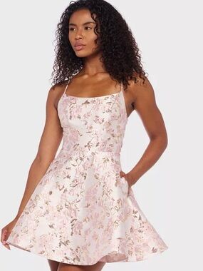 B Darlin juniors' floral fit-and-flare dress